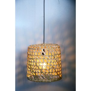 Luminária Pendente Lustre Palha de Taboa Rústico 1 Peça com Fio Completo de 1 Metro:p 25x23