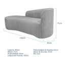 Ver imagem 3 de Recamier Curvo Orgânico 160cm 2 Lugares Lado Esquerdo para Sala de Estar Linho Paris Cinza Claro