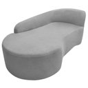 Ver imagem 6 de Recamier Curvo Orgânico 160cm 2 Lugares Lado Esquerdo para Sala de Estar Linho Paris Cinza Claro