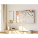 Ver imagem 1 de Quadro Decorativo N°58 140x80cm - Panorâmico Abstrato - Confetes - Madeira Clara - Rollflex