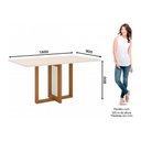Ver imagem 4 de Conjunto: Mesa Sala Jantar Natalí C/ Tampo Madeirado C/ Vidro Curvo 160x80cm e 6 Cadeiras Milla