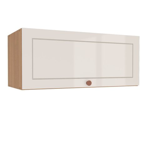 Armário Aéreo 1 Porta Basculante Pérola Yescasa Off White/Freijó