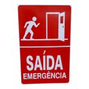 Ver imagem 1 de Placa de Sinalização Saida de Emergencia 20 X 30 Cm Vermelha