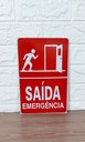 Ver imagem 3 de Placa de Sinalização Saida de Emergencia 20 X 30 Cm Vermelha
