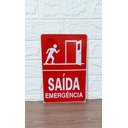 Ver imagem 3 de Placa de Sinalização Saida de Emergencia 20 X 30 Cm Vermelha