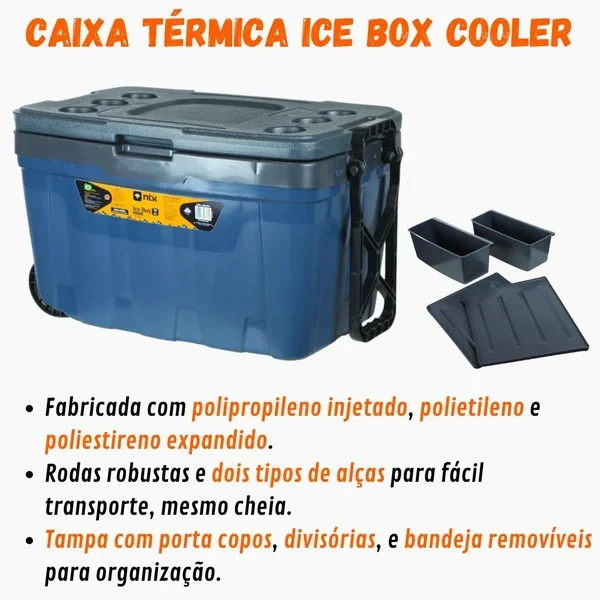 Caixa Térmica Ice Box Cooler 54 Lt Capacidade 74 Latas Ntk - 2