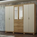 Ver imagem 1 de Guarda Roupa Casal 6 Portas 4 Gavetas com Espelho Dubai Marrom/Nature/Fendi