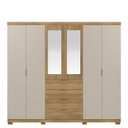 Ver imagem 2 de Guarda Roupa Casal 6 Portas 4 Gavetas com Espelho Dubai Marrom/Nature/Fendi