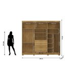 Ver imagem 5 de Guarda Roupa Casal 6 Portas 4 Gavetas com Espelho Dubai Marrom/Nature/Fendi