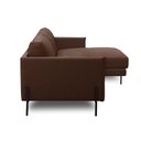 Ver imagem 6 de Sofá Decorativo Karine 3 Lugares Sala de Estar 230cm com Chaise Pés em Aço Couro Marrom Chocolate G8