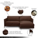 Ver imagem 3 de Sofá Decorativo Karine 3 Lugares Sala de Estar 230cm com Chaise Pés em Aço Couro Marrom Chocolate G8