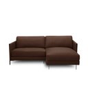 Ver imagem 5 de Sofá Decorativo Karine 3 Lugares Sala de Estar 230cm com Chaise Pés em Aço Couro Marrom Chocolate G8