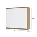 Ver imagem 3 de Armário Aéreo 80cm 2 Portas 1 Prateleira Mel Vanilla