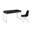 Ver imagem 2 de Escrivaninha Industrial Escritório Malta Preta 137x53cm com 1 Cadeira Eames Eiffel Preta Base Ferro