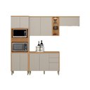 Ver imagem 2 de Cozinha Compacta Modulada 4 Peças com Torre Quente Allure Marrom/Jequitibá/Gris Fosco
