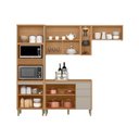 Ver imagem 4 de Cozinha Compacta Modulada 4 Peças com Torre Quente Allure Marrom/Jequitibá/Gris Fosco