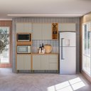 Ver imagem 1 de Cozinha Compacta Modulada 4 Peças com Torre Quente Allure Marrom/Jequitibá/Gris Fosco