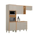 Ver imagem 6 de Cozinha Compacta Modulada 4 Peças com Torre Quente Allure Marrom/Jequitibá/Gris Fosco