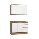 Ver imagem 1 de Armário de Cozinha Compacta 100% Mdf 120cm Nogueira/branco Celeste Kappesberg
