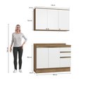 Ver imagem 4 de Armário de Cozinha Compacta 100% Mdf 120cm Nogueira/branco Celeste Kappesberg