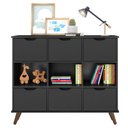 Ver imagem 1 de Nicho Organizador Retrô 6 Gavetas Preto - Qmovi