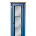 Ver imagem 4 de Cristaleira de Madeira 1 Porta Gaveta e Espelho com Pés Luiz Xv - Azul Bic com Tampo e Base Imbuia G