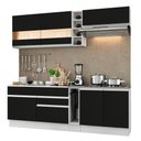 Ver imagem 1 de Cozinha Completa Madesa Parma Armário e Balcão Branco Preto
