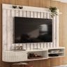 Painel para TV 75 Pol com Bancada Suspensa 206cm Emília M01 Calacata/Off White - Mpozenato - 2