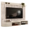 Painel para TV 75 Pol com Bancada Suspensa 206cm Emília M01 Calacata/Off White - Mpozenato - 1
