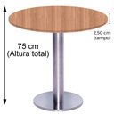 Ver imagem 5 de Mesa Beta Big Inox 75 Cm (alt) Disco Redondo Tampo Mdp Redondo 70 Cm (larg) X 2,50 Cm (alt) Noce