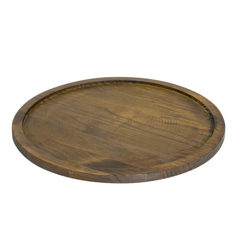 Kit 4 Bandeja para Pizza Madeira Maciça Forma de 30cm Marrom