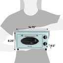 Ver imagem 7 de Elite Gourmet Forno Tostador Retro 50's 2 Fatias com Timer 60min (verde Menta)