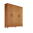 Ver imagem 1 de Guarda Roupa Solteiro Nina 100% Mdf 4 Portas 2 Gavetas Puxador em Madeira - Bianchi Móveis