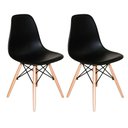 Ver imagem 4 de Mesa Redonda Eames 70 Cm + 2 Cadeiras Eiffel Dsw Mesa Branca com Cadeiras Pretas