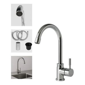 Torneira com Misturador Quente/frio para Cozinha, Bancada, Mesa Metal Inox Fc-114