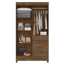 Ver imagem 3 de Guarda Roupa Sobral 110cm 4 Portas Castanho Wood com Espelho Moval