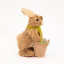 Ver imagem 4 de Coelho de Páscoa em Palha Segurando Cestinho Enfeite 25cm