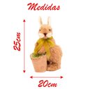 Ver imagem 2 de Coelho de Páscoa em Palha Segurando Cestinho Enfeite 25cm