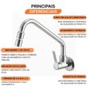 Ver imagem 3 de Torneira Cozinha Parede Australis 1/4 de Volta 27401 Meber - Cromado