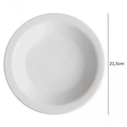 Jogo de 6 Prato Fundo Sopa Massa Branco Ceramica - Porcelart - 7