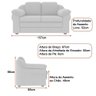 Sofás 2 e 3 Lugares 157cm | 207cm Áurea Courino Caramelo - Sallar Home - 4