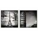 Ver imagem 1 de kit com 2 Quadros Decorativos Cidades com Moldura e Vidro para Sala Quarto Escritório e Clínica 90x9