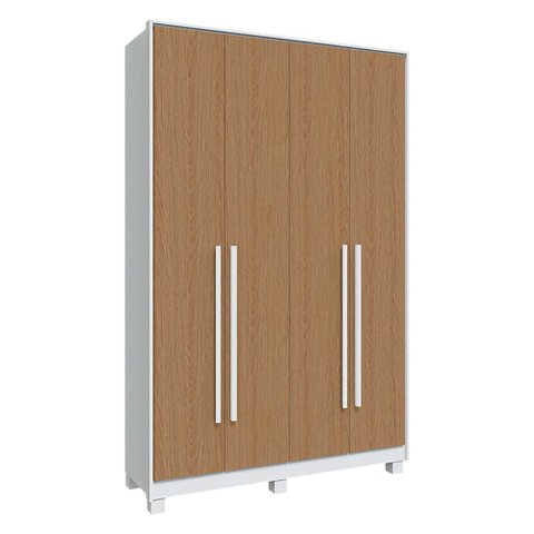 Guarda Roupa New Paranoá com 4 Portas e 2 Gavetas Móveis Rimo Branco/carvalho