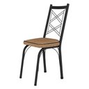 Ver imagem 4 de Kit 4 Cadeiras de Cozinha Delaware Estampado Rattan Bege Pés de Ferro Preto - Pallazio