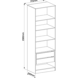 Guarda Roupa Modulado 2 Portas 2 Gavetas 4 Prateleiras Requinte  - 4