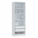Ver imagem 4 de Guarda Roupa Modulado 2 Portas 2 Gavetas 4 Prateleiras Requinte 100% MDF Branco/Line