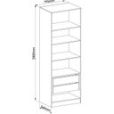 Ver imagem 3 de Guarda Roupa Modulado 2 Portas 2 Gavetas 4 Prateleiras Requinte 100% MDF Branco/Line