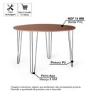 Ver imagem 2 de Mesa de Jantar Redonda 90cm 4 Lugares Hairpin MDF Base de Ferro Noronha - Straub Web