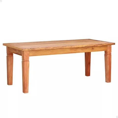 Mesa de Jantar Retangular 2,5 m Madeira Maciça Natural