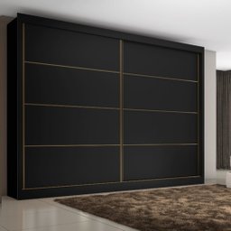 Guarda Roupa Casal 2 Portas 6 Gavetas Sevilha Preto - Made Marcs - 1